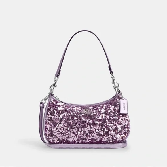 Coach Lavender Sequin Shoulder Bag - Picture 1 of 9